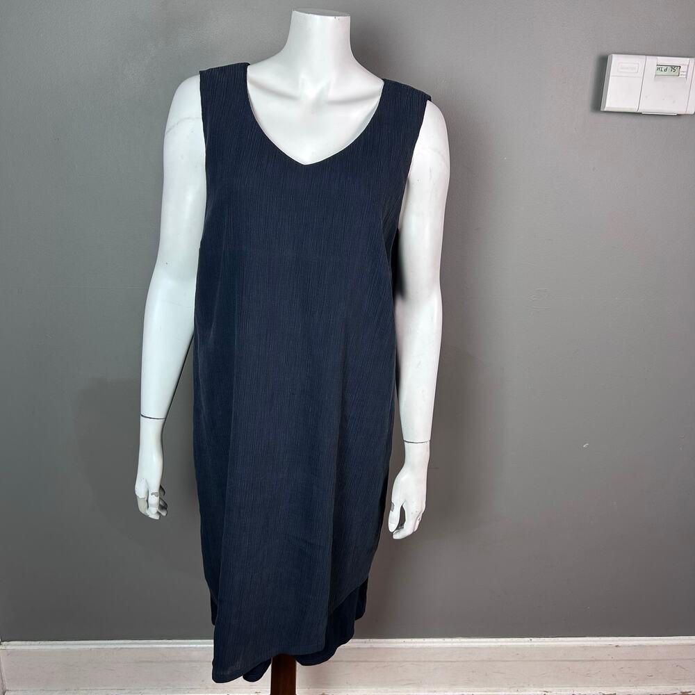 J. Jill Pure dress Large Laganlook blue shift summer sleeveless layered
